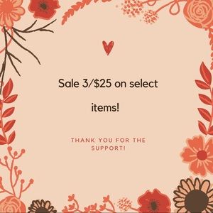 🤎Sale 3/$25 on select items